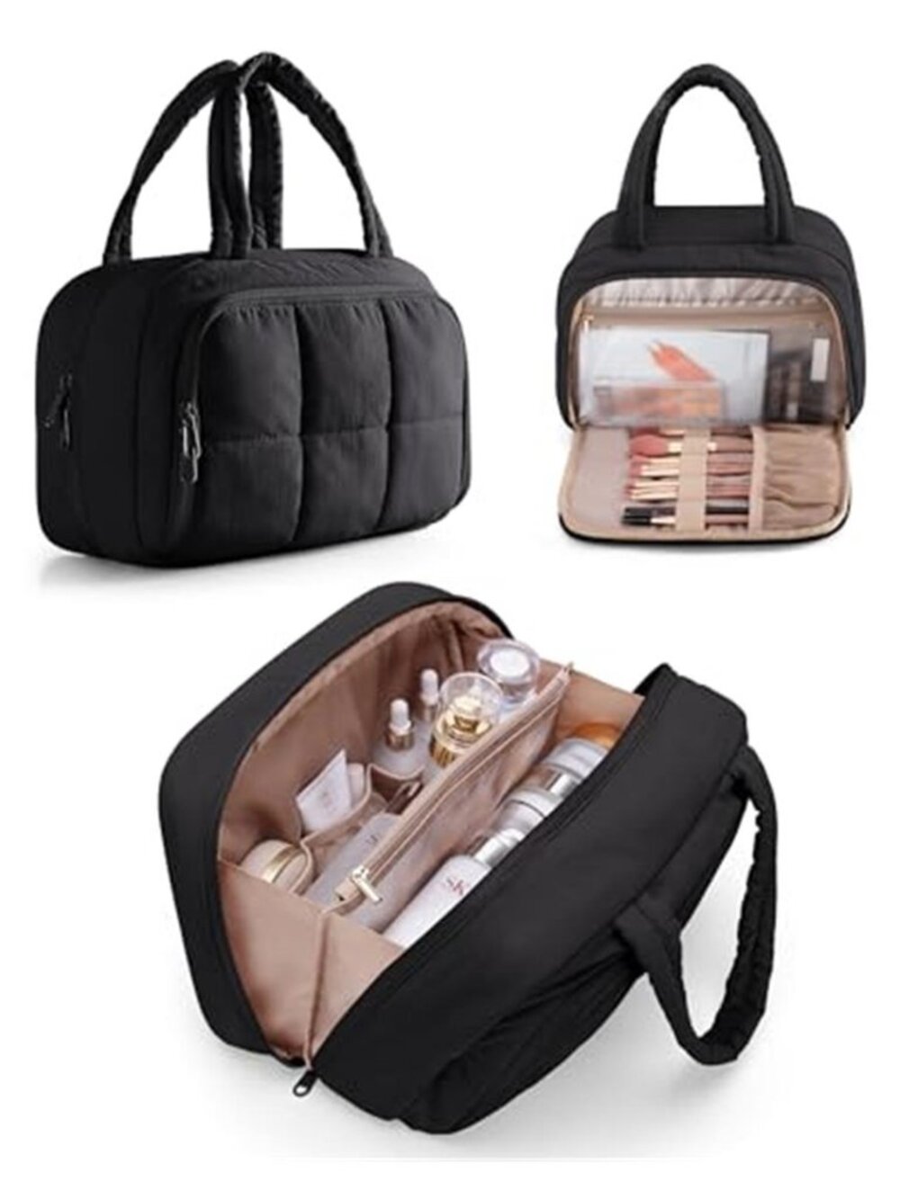 1 Pcs Travel Makeup Bag for Women Medium Size Puffy Cosmetic Organizer